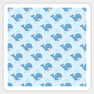 Blue Whale Cute Animal Pattern Sticker
